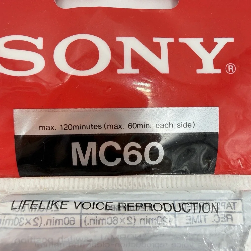 Vtg  MicroCassettes Sony MC60 3 pcs Sony Voice Recorder Cassette Japan SEALED‎
